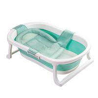 Bañera Bebe Jelly Plegable con Hamaca y Termómetro Verde Bebesit