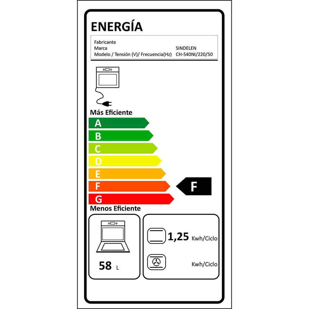 Cocina a Gas Híbrida Sindelen CH-540NI 4 Quemadores