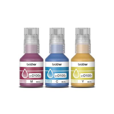 Imagen 2 del producto Pack 3 Tintas Brother BTD100CL3PK Cian, Magenta y Amarillo