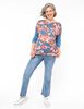 Polera Estampado Frente Lisa Espalda Manga 3/4 Cuello Ovalado Mujer Portman Club