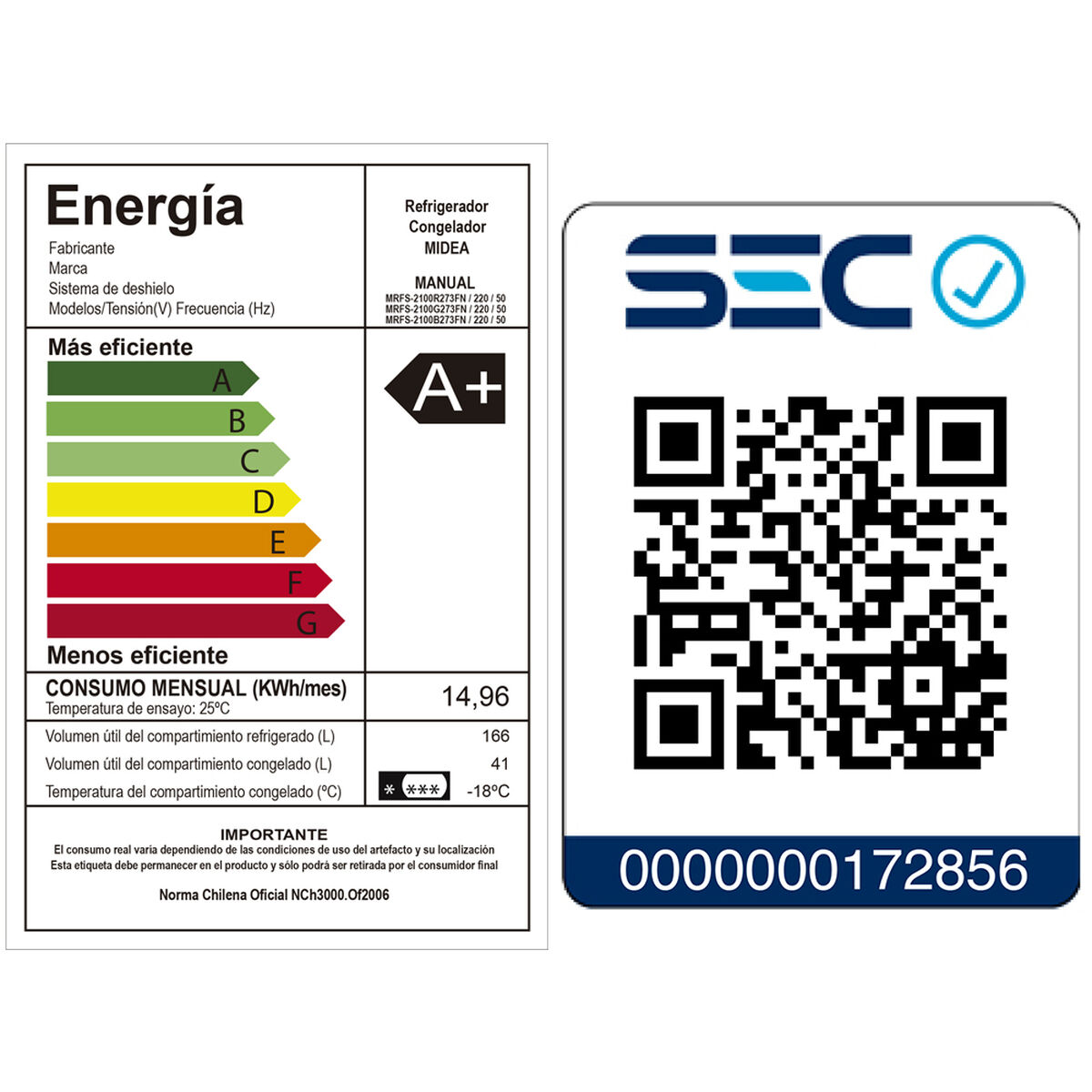 Refrigerador Frío Directo Midea MRFS 2100B273FN 210 lt