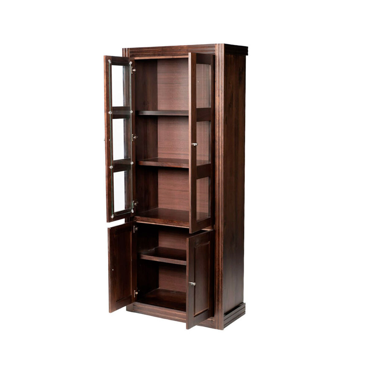 Vitrina Muebles Hema Berl&iacute;n 4 Puertas Chocolate