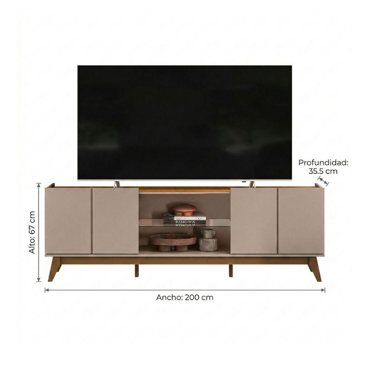 Rack TV Exit Guaruja Hasta 75" Gris