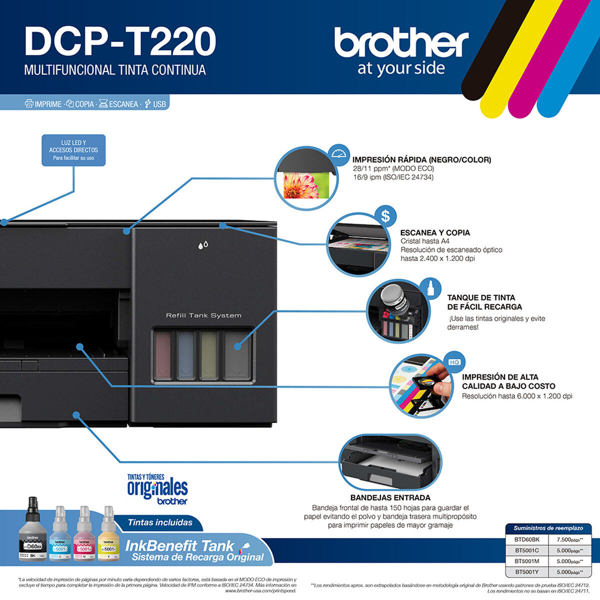 Multifuncional Brother Tinta Continua DCP-T220