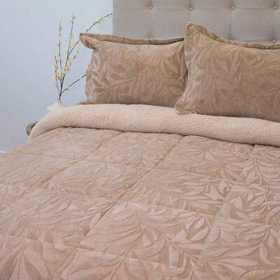 Cubrecama Doral King Beige Outboss Sherpa
