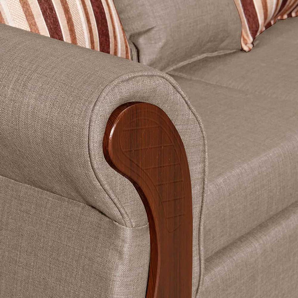 Sofá Seccional Ruzam Mobel Marsella 5 Cuerpos Lino Beige