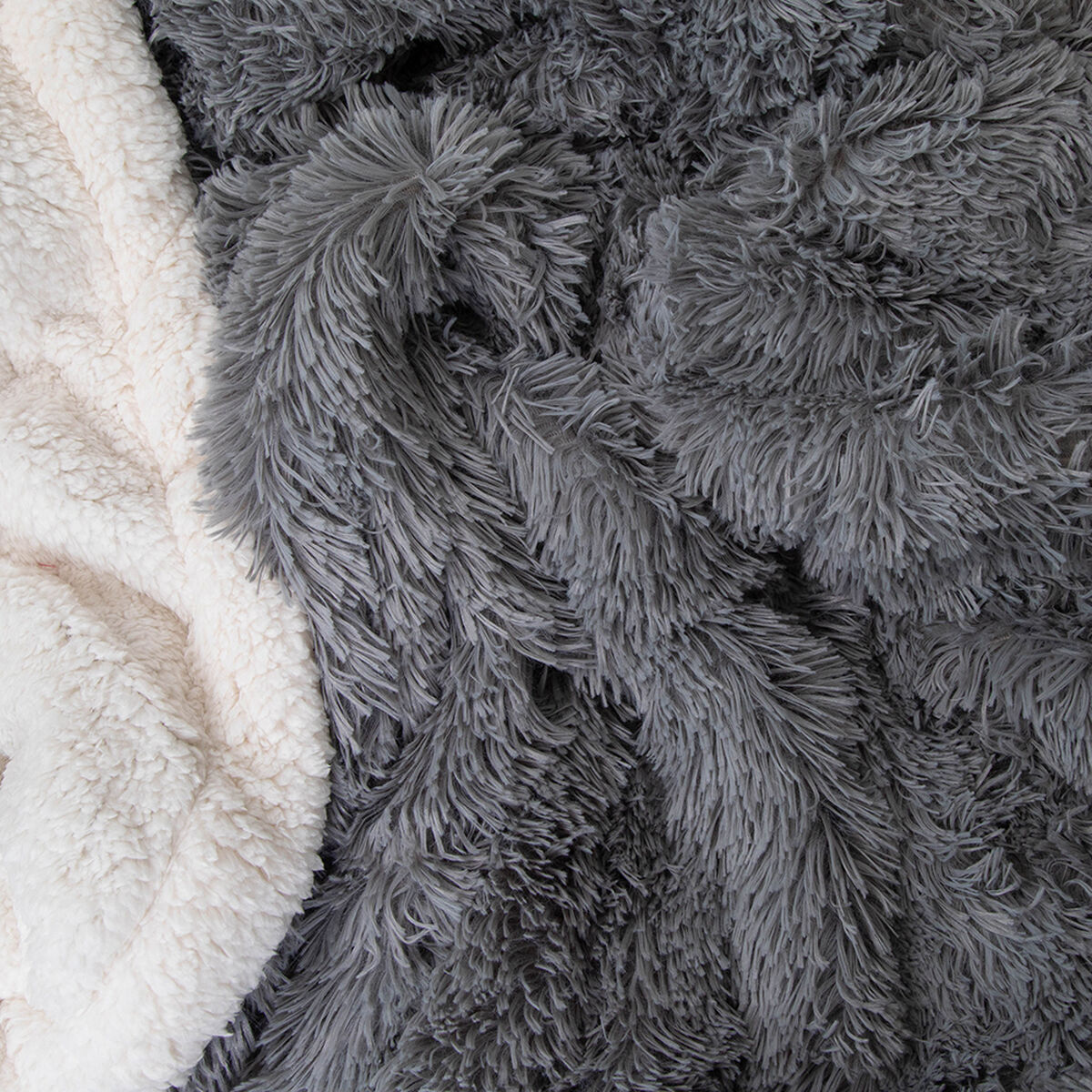 Manta Plush Sherpi Deluxe 127X152 Gris