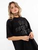 Polera Oversized Con Estampado Manga Corta Mujer Icono