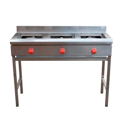 Anafe Ticgas 3 Quemadores Inox Gn
