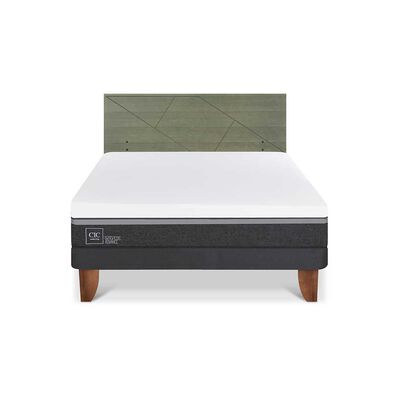 Cama Europea CIC 2 Plazas Ortopedic Advance + Respaldo Villarrica Olivo