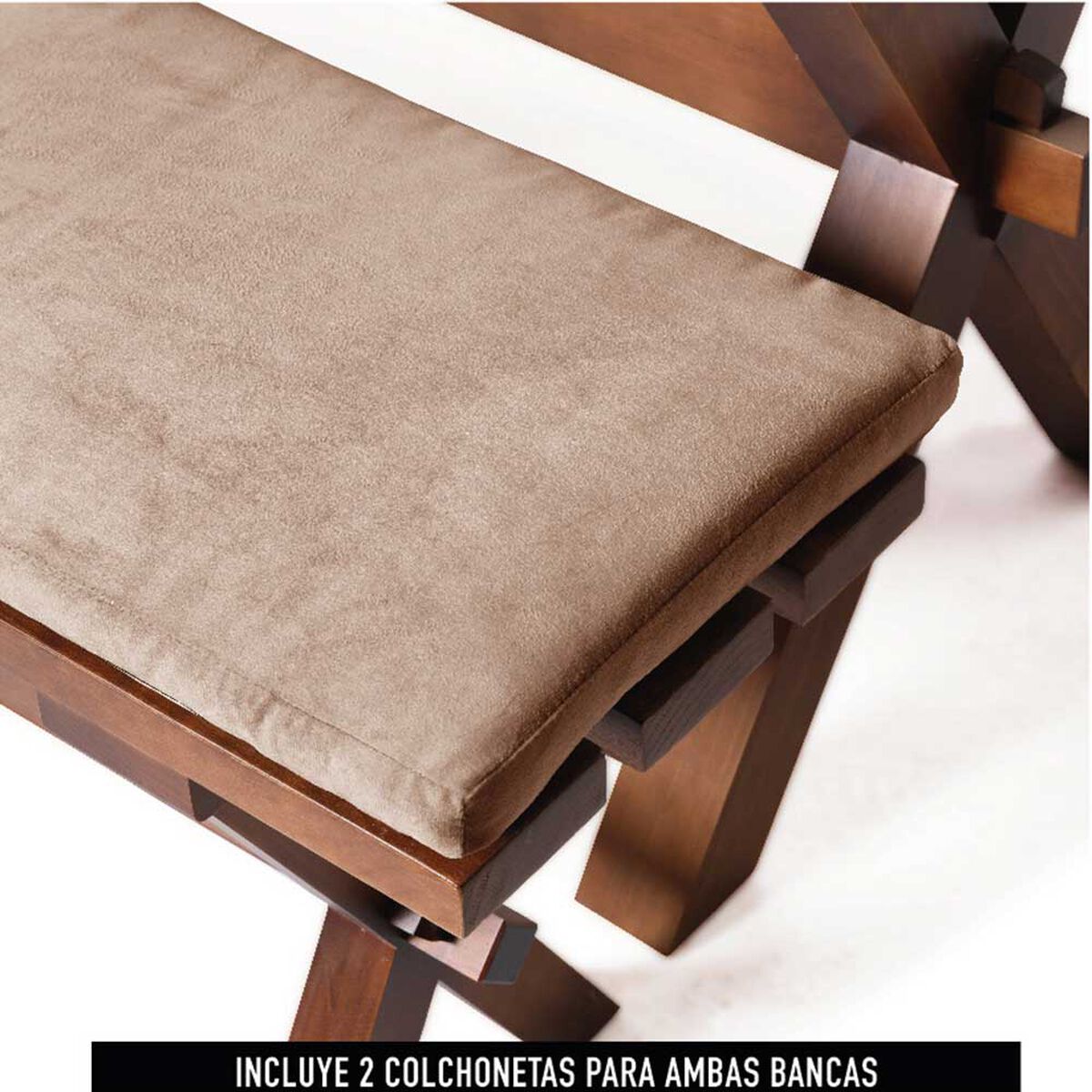 Juego de Comedor Latam Home Sevilla Cadiz 2 Sillas + 2 Bancas Velvet Beige