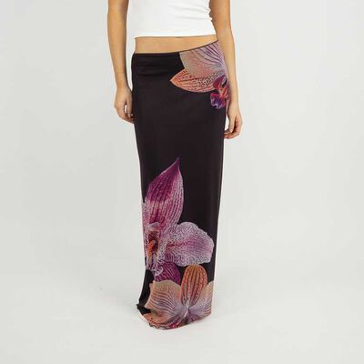 Falda Slim Maxi Con Estampado Mujer Icono
