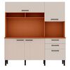 Kit Cocina Vekkahome Fiori 4 Puertas 3 Cajones Beige