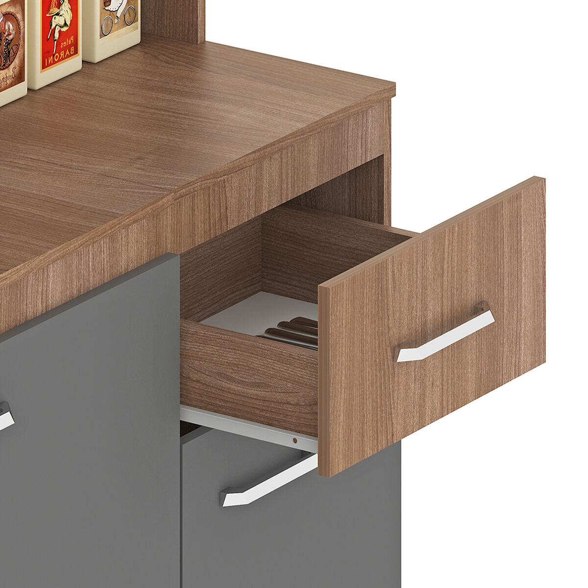Kit Cocina Vekkahome Sevilha 5 Puertas Gris