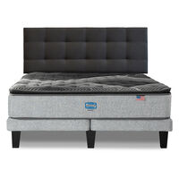 Cama Europea Simmons 2 Plazas Sunset + Respaldo Urban Marengo