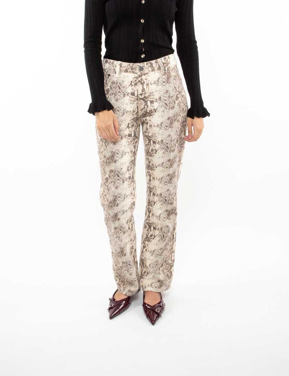Pantalón Estampado Recto Mujer Zibel