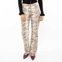 Pantalón Estampado Recto Mujer Zibel Taupe