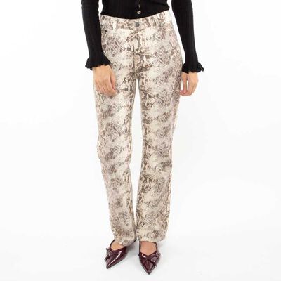 Pantalón Estampado Recto Mujer Zibel