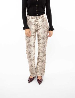 Imagen 1 del producto Pantalón Estampado Recto Mujer Zibel Taupe