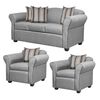 Juego de Living Innovamuebles Ducal Sofá 3 Cuerpos + Dos Sillones 1 Cuerpo Gris Claro