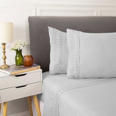 Imagen 2 del producto Juego de Sábanas Broderie Dreams 1.5 Plazas Gray, Mauve