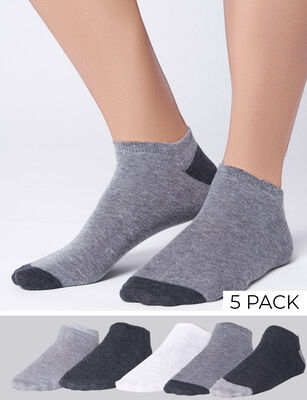 Imagen 2 del producto Pack 5 Calcetines Hombre Icono Gris