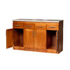 Base de Cocina Muebles Hema Berl&iacute;n 4 Puertas 4 Cajones Nogal