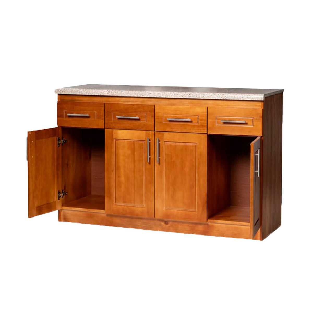 Base de Cocina Muebles Hema Berl&iacute;n 4 Puertas 4 Cajones Nogal