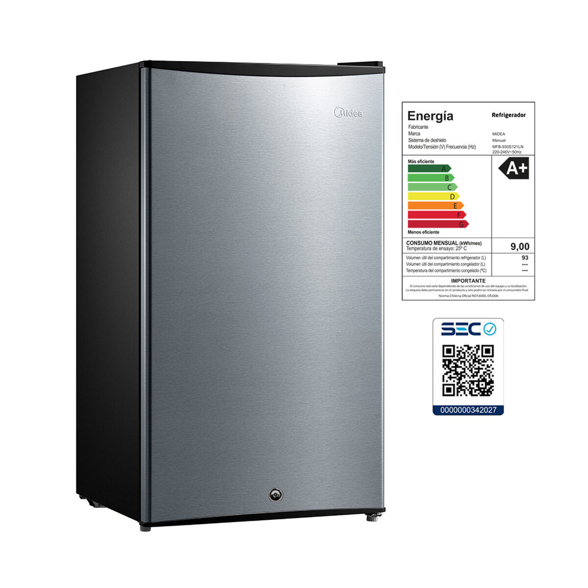 Frigobar Midea MFB930S121LN 93 lts.