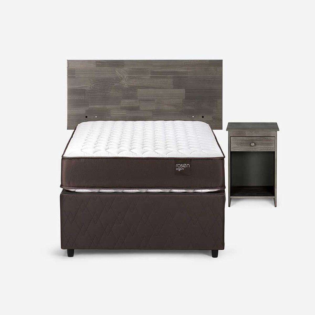 Cama Nido Rosen 1,5 Plazas Ergo T + Respaldo + Velador Tabor Grafito