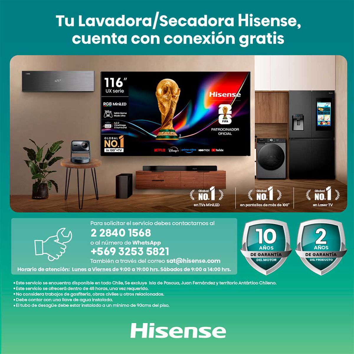 Lavadora Secadora Carga Frontal Hisense WD3S1443BT2 14/9 Kg Titanium