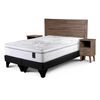 Cama Europea Rosen Base Dividida 2 Plazas Art 4 + Respaldo + 2 Veladores Sicilia