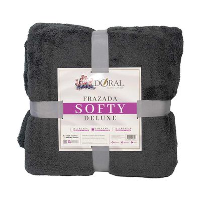 Frazada Poliéster Doral 2 Plazas Deluxe Gris Oscuro