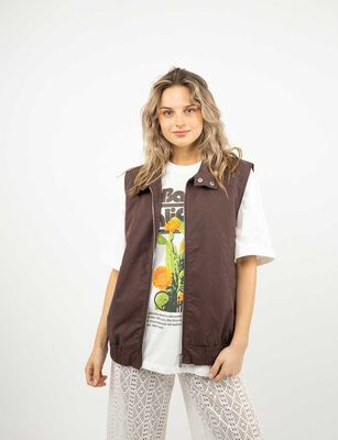 Imagen 1 del producto Chaqueta Sin Mangas Mujer Icono Cafe