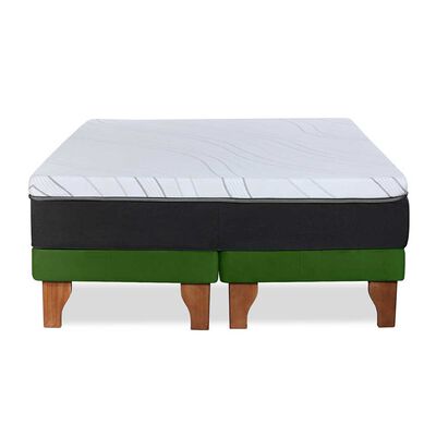 Imagen 2 del producto Cama Europea Latam Home Base Dividida 2 Plazas Zen Top Spring Soft Velvet Verde