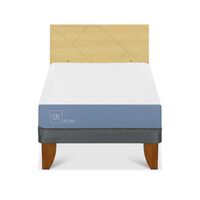 Cama Europea CIC 1,5 Plazas Excellence + Respaldo Villarrica Mostaza