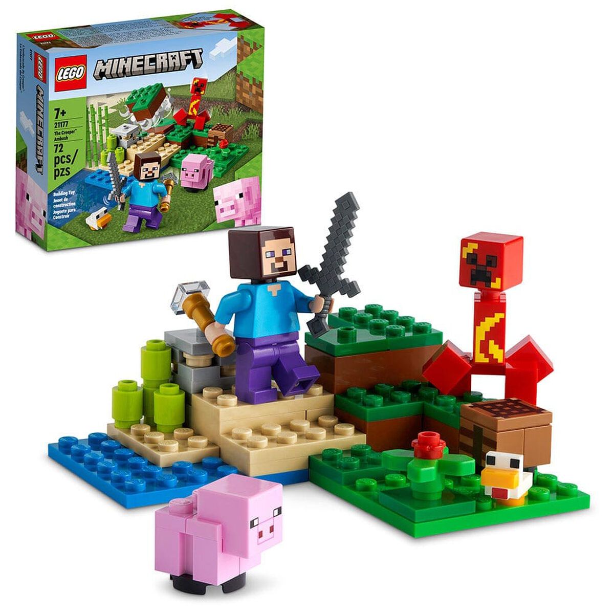 Bloques Lego La Emboscada del Creeper 72 Piezas Minecraft
