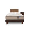 Cama Europea Flex 1,5 Plazas Dual Sensity + Respaldo Royal Café + Velador Rover