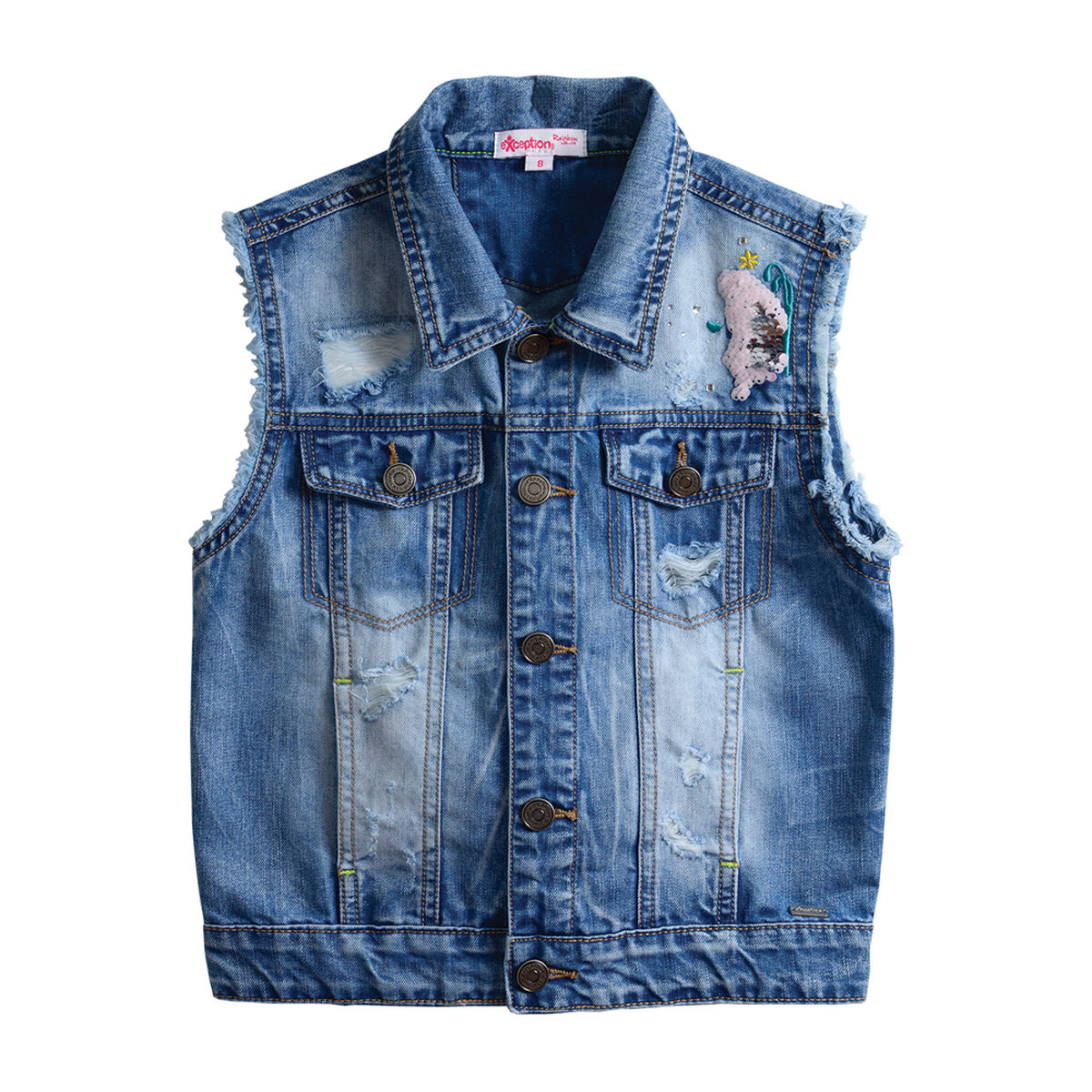 Chaqueta de Algodón Mezclilla sin Mangas Niña Exception