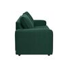 Juego de Living Bodevir Kendy Felpa 3 Cuerpos + Dos Poufs 1 Cuerpo Verde Botella