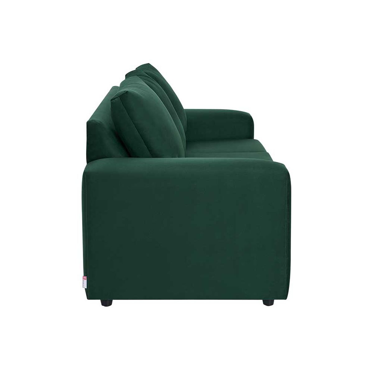 Juego de Living Bodevir Kendy Felpa 3 Cuerpos + Dos Poufs 1 Cuerpo Verde Botella