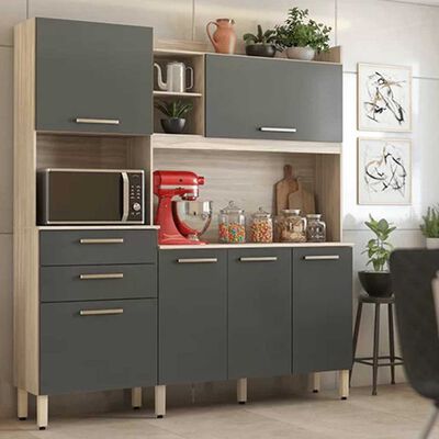 Imagen 1 del producto Mueble de Cocina Onessta Select 2 Cajones 6 Puertas Avena Grafito