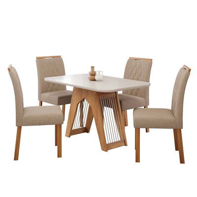 Juego de Comedor Decocasa Carol 4 Sillas Off White
