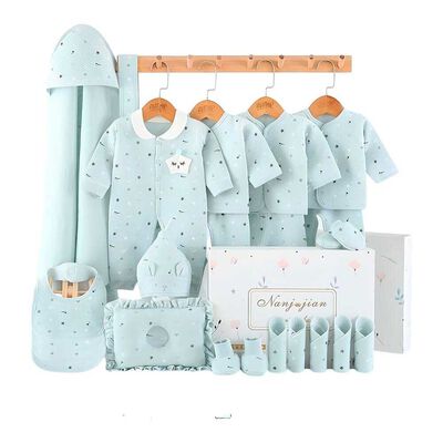 Imagen 1 del producto Pack Ajuar Bebé Ropa Algodón 24 Piezas Celeste Lubabycas