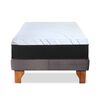 Cama Europea Latam Home 1 Plaza Zen Top Foam Soft Velvet Gris