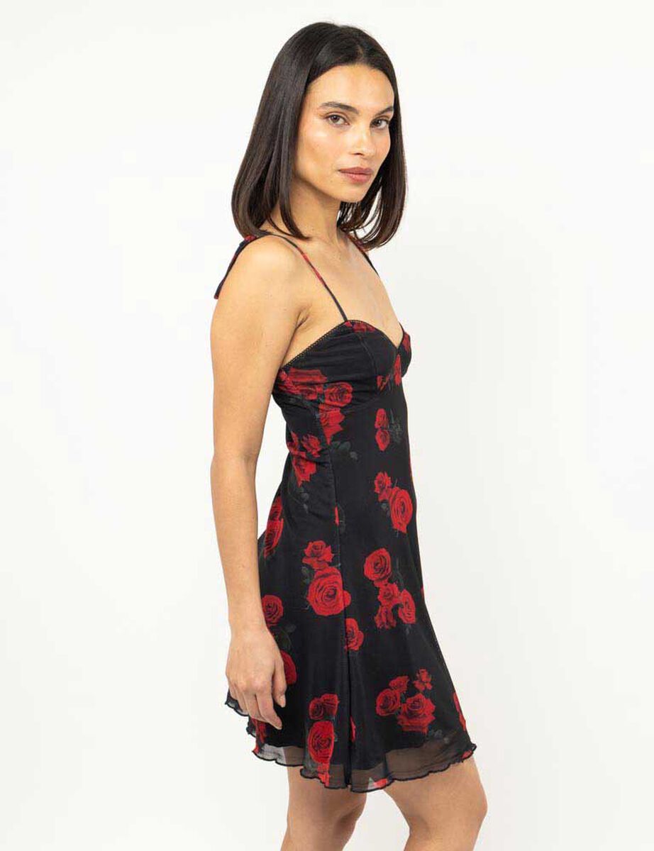 Vestido Corto Flores Sin Mangas Mujer Fiorucci