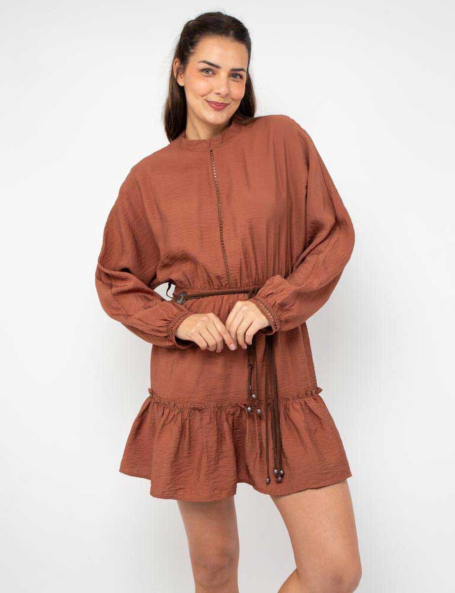 Vestido Corto Manga Larga Mujer Alma