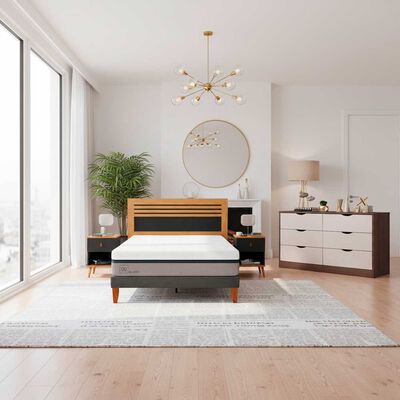 Combo Cama Europea CIC 2 Plazas Balance + Respaldo 2 Plazas + 2 Veladores Casanova + C&oacute;moda Casanova Pisa 6 Cajones