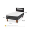 Cama Europea CIC 1,5 Plazas Ortopedic Advance + Respaldo Munich Negro