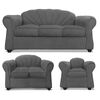 Juego de Living Elegant Detail Marsella Sofá 3 Cuerpos + Sofá 2 cuerpos + Sillón 1 Cuerpo Gris